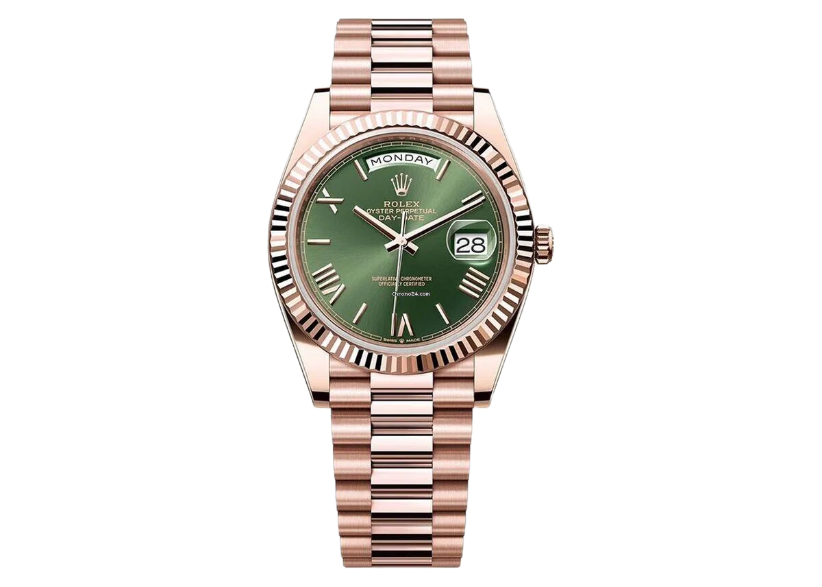 Rolex Day-Date 40  Rose Gold Olive Green Dial
