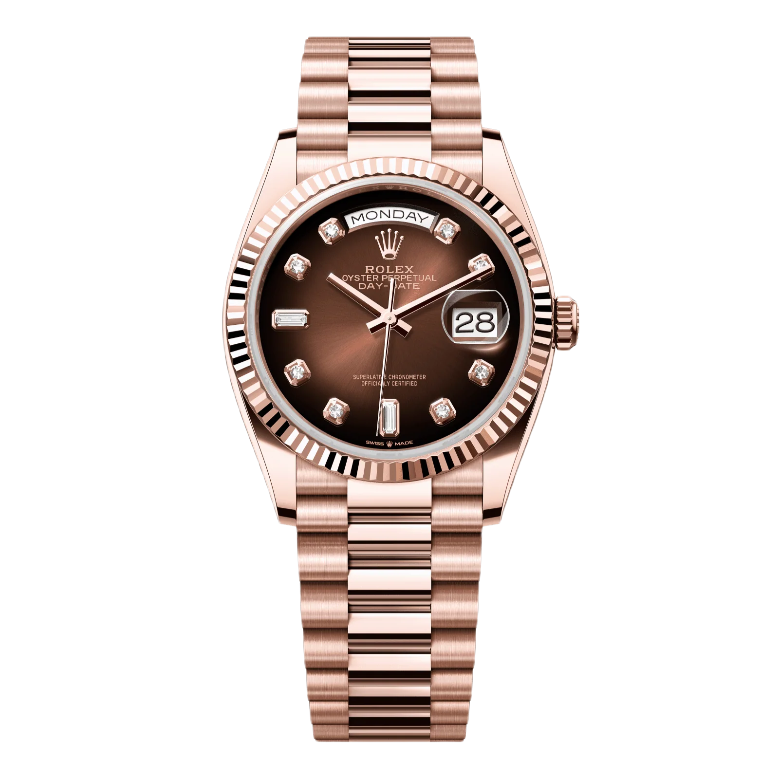 Rolex Day-Date 40 Rose Gold Brown Diamond Dial